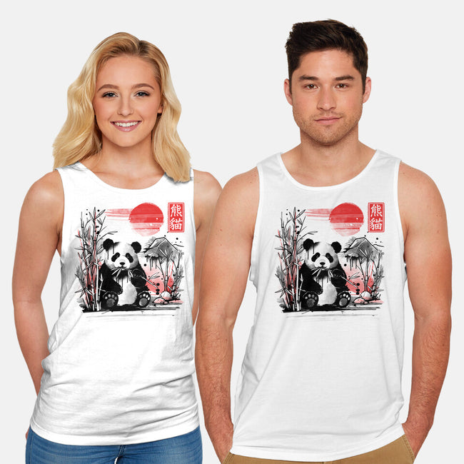 Panda Red Sun-unisex basic tank-NemiMakeit