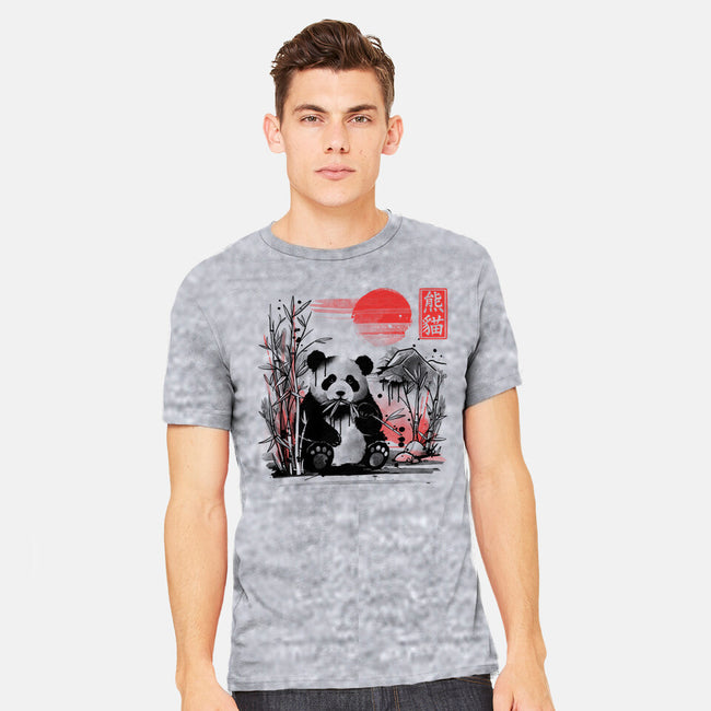 Panda Red Sun-mens heavyweight tee-NemiMakeit
