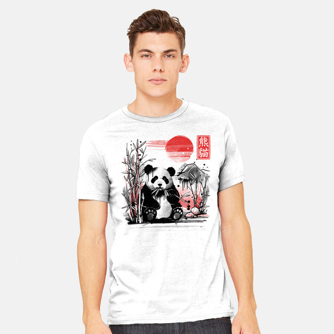 Panda Red Sun-mens heavyweight tee-NemiMakeit