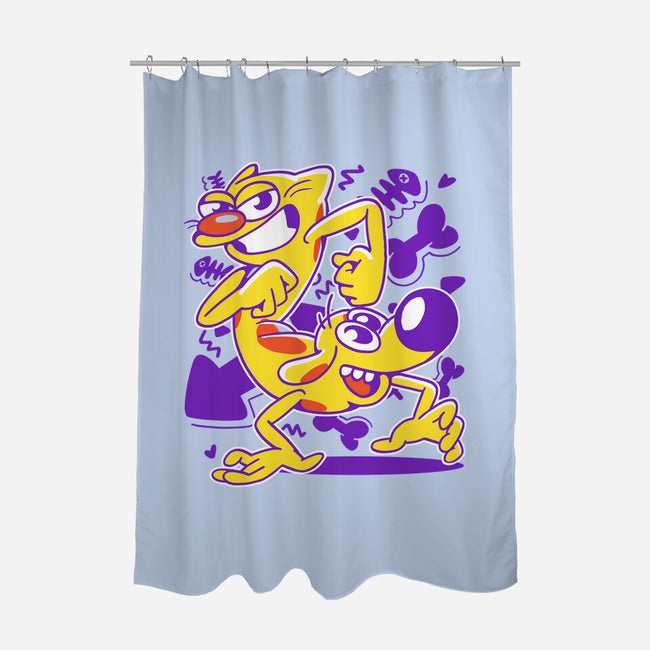 A Woof And A Purr-none polyester shower curtain-estudiofitas