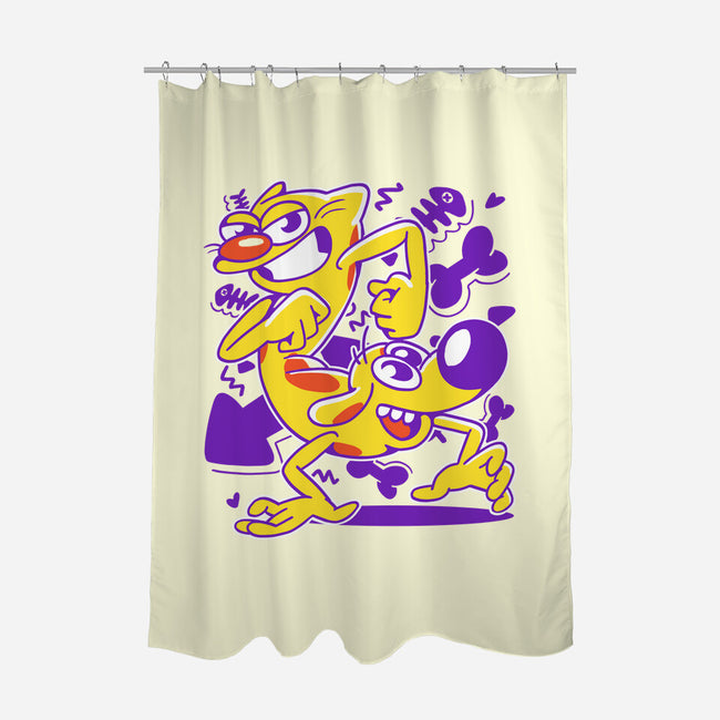 A Woof And A Purr-none polyester shower curtain-estudiofitas