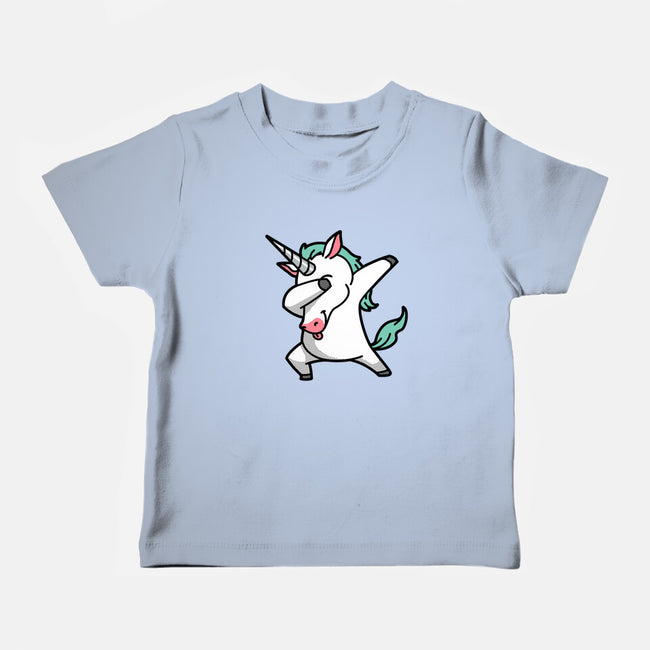 The Dabbing Unicorn-baby basic tee-tobefonseca