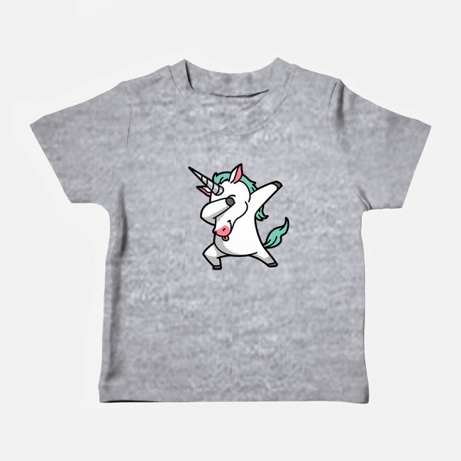 The Dabbing Unicorn-baby basic tee-tobefonseca