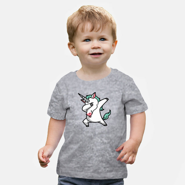 The Dabbing Unicorn-baby basic tee-tobefonseca