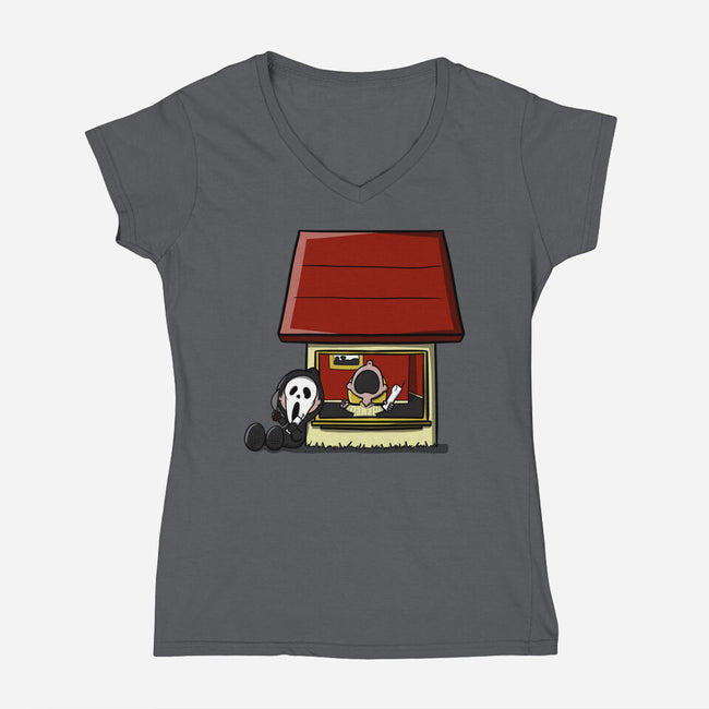 Screamnuts-womens v-neck tee-Claudia