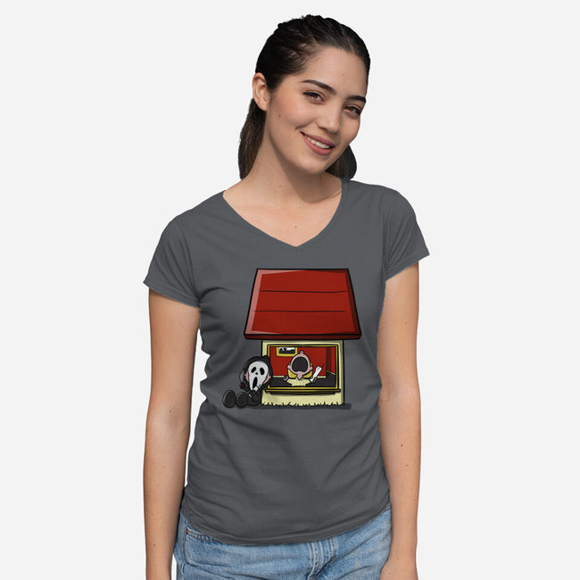 Screamnuts-womens v-neck tee-Claudia