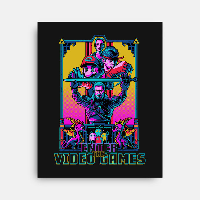 Enter The Video Games-none stretched canvas-daobiwan
