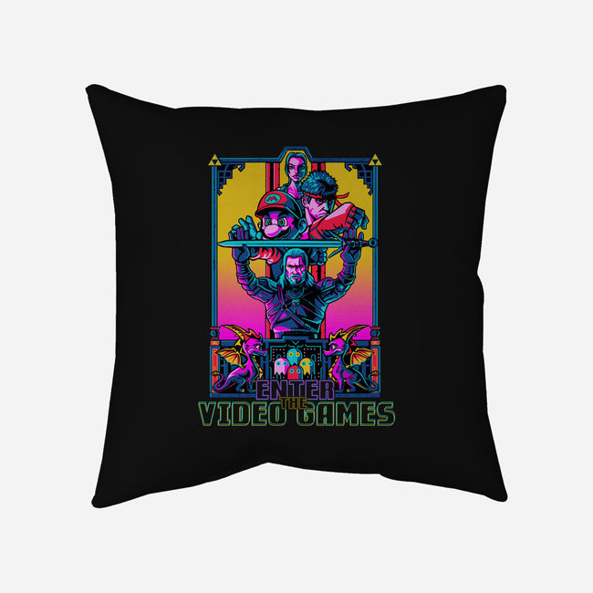 Enter The Video Games-none removable cover w insert throw pillow-daobiwan