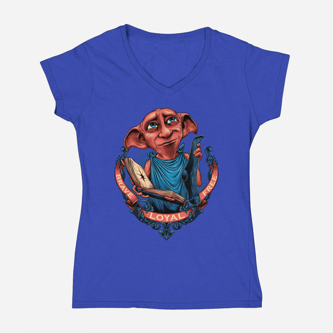 The Free Elf-womens v-neck tee-glitchygorilla