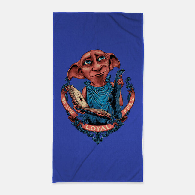 The Free Elf-none beach towel-glitchygorilla