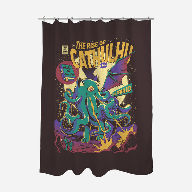 Rise of Cathulhu-none polyester shower curtain-ilustrata