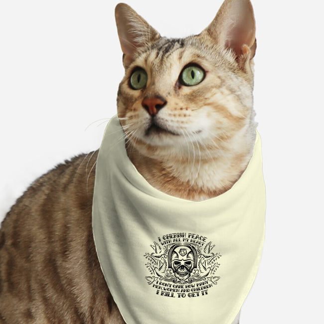 I Cherish Peace-cat bandana pet collar-kg07