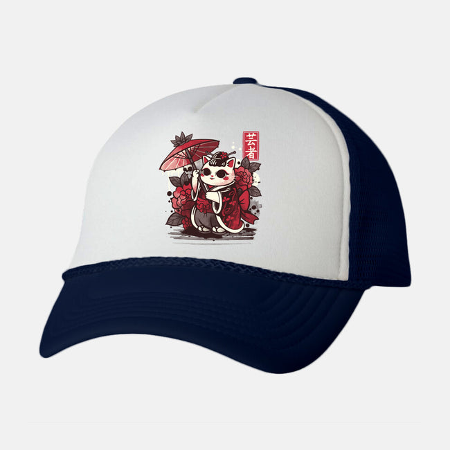 Meow Geisha-unisex trucker hat-NemiMakeit