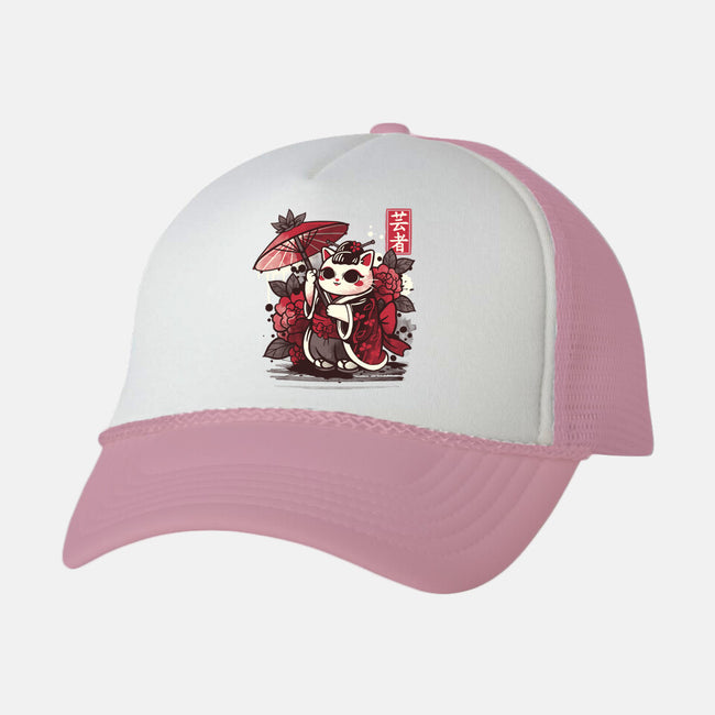 Meow Geisha-unisex trucker hat-NemiMakeit