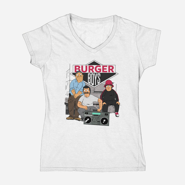Burger Boys-womens v-neck tee-SeamusAran