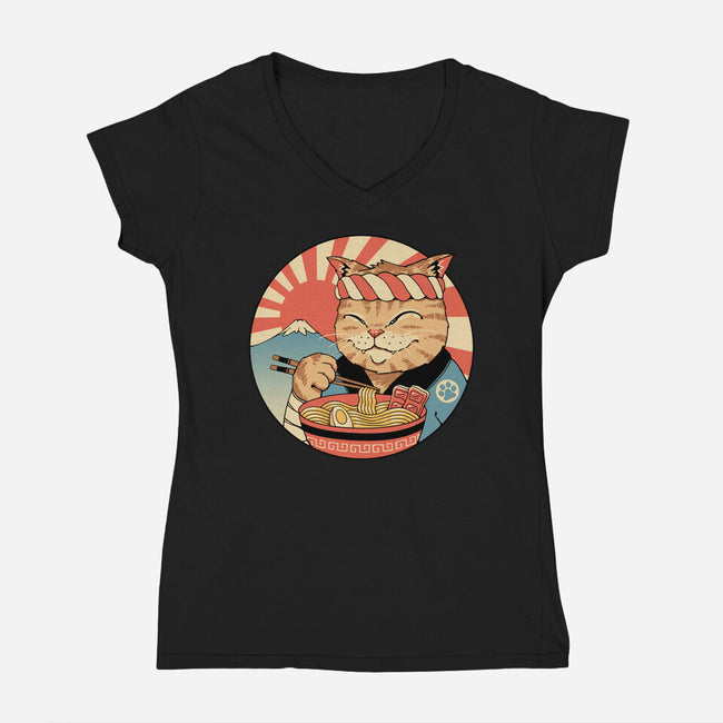 Catana Ramen-womens v-neck tee-vp021