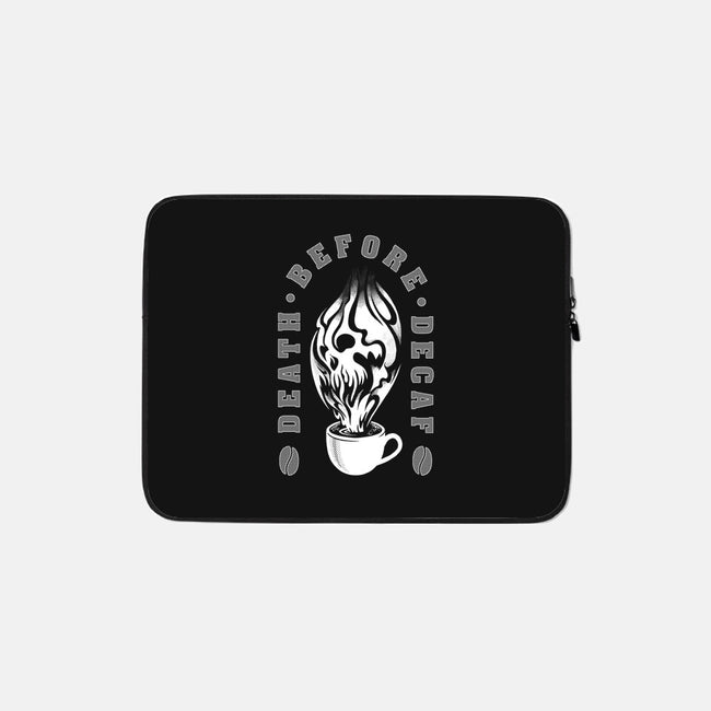 Death Before Decaf-none zippered laptop sleeve-DCLawrence