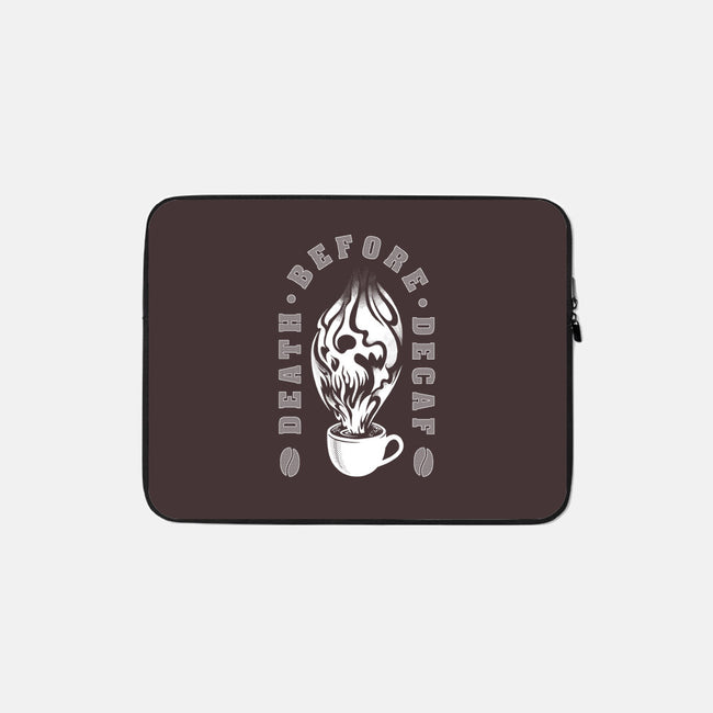 Death Before Decaf-none zippered laptop sleeve-DCLawrence