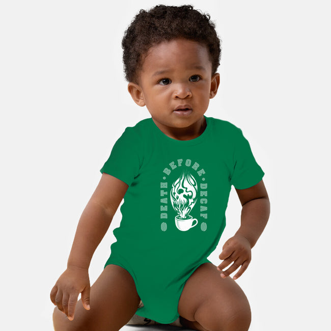 Death Before Decaf-baby basic onesie-DCLawrence