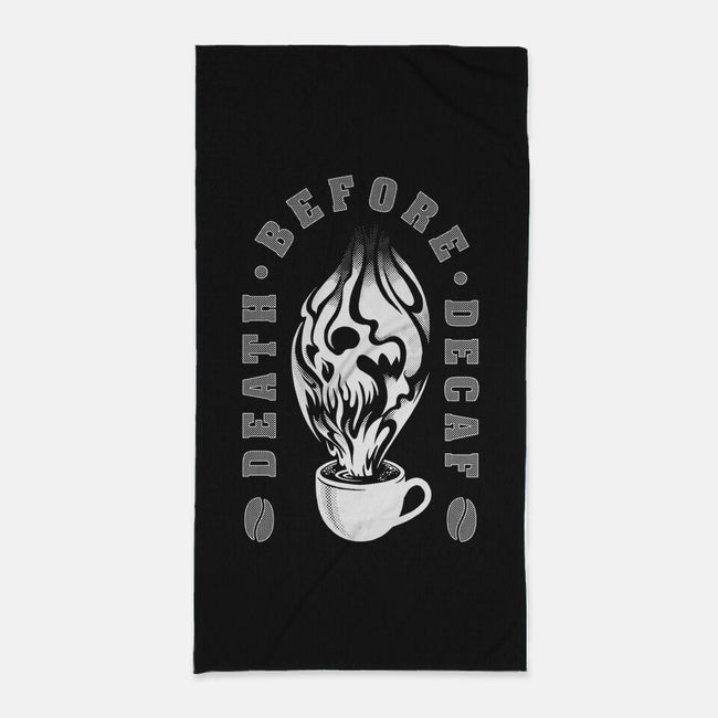 Death Before Decaf-none beach towel-DCLawrence