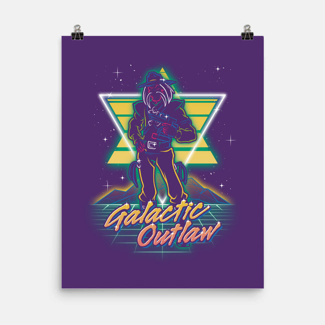 Retro Galactic Outlaw-none matte poster-Olipop