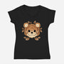 Bear Of Leaves-womens v-neck tee-NemiMakeit