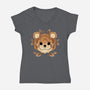 Bear Of Leaves-womens v-neck tee-NemiMakeit