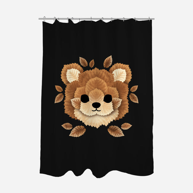 Bear Of Leaves-none polyester shower curtain-NemiMakeit