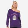 Mystical Kitty-womens off shoulder sweatshirt-eduely