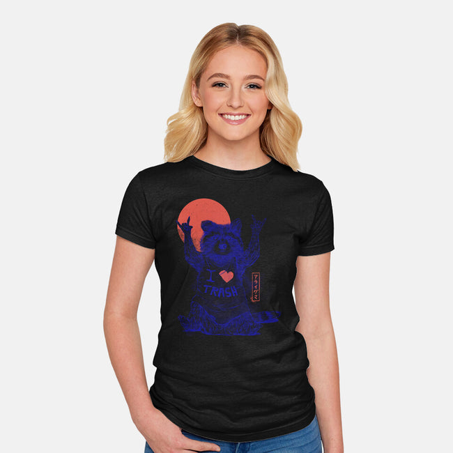 I Love Trash-womens fitted tee-eduely