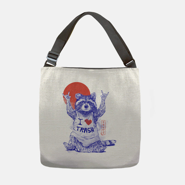 I Love Trash-none adjustable tote-eduely