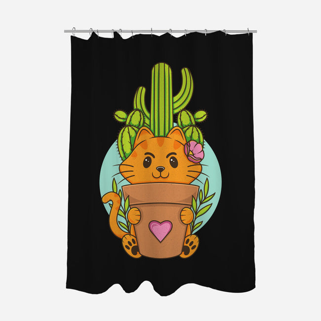 Catus-none polyester shower curtain-Alundrart