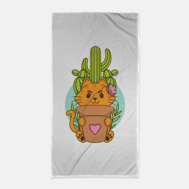 Catus-none beach towel-Alundrart