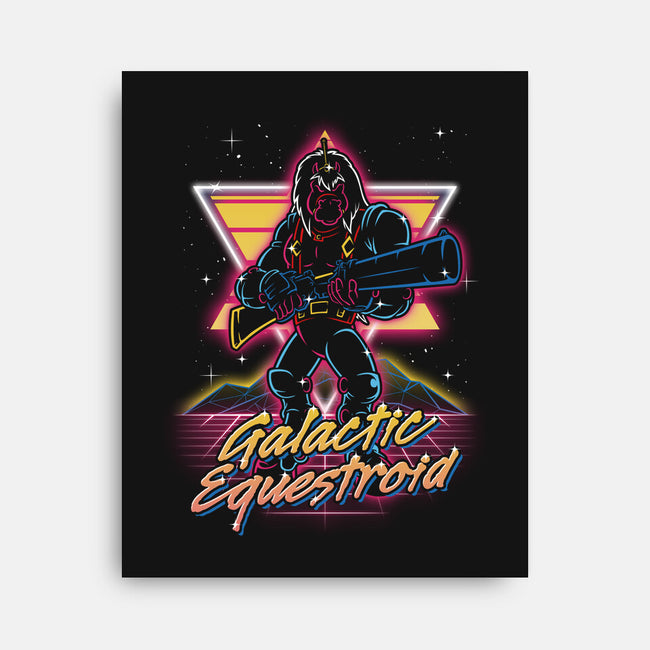 Retro Galactic Equestroid-none stretched canvas-Olipop