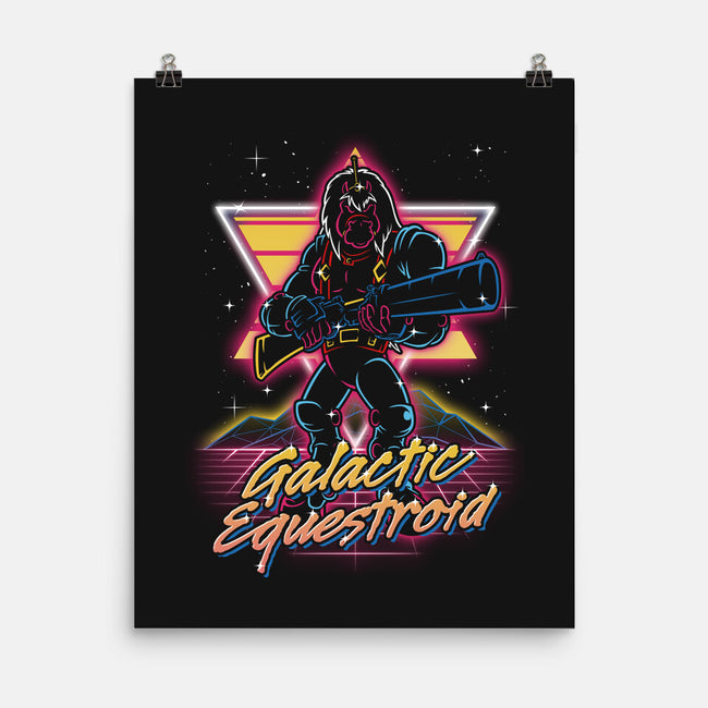 Retro Galactic Equestroid-none matte poster-Olipop