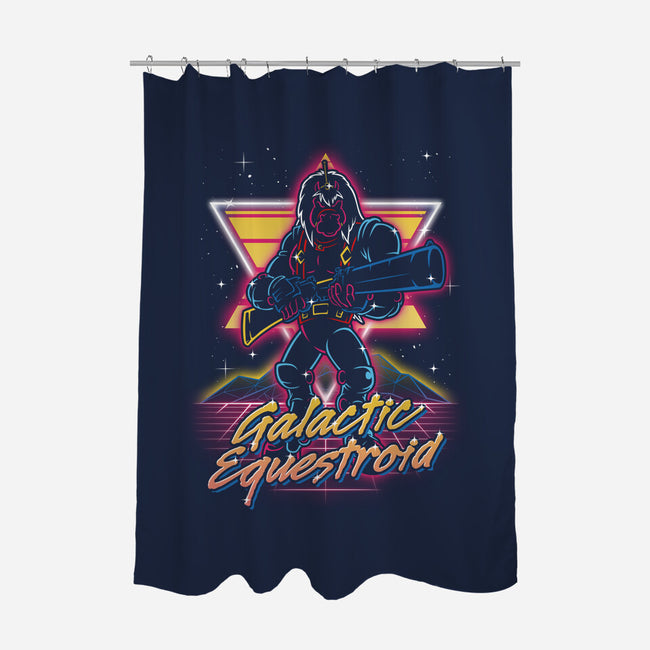 Retro Galactic Equestroid-none polyester shower curtain-Olipop