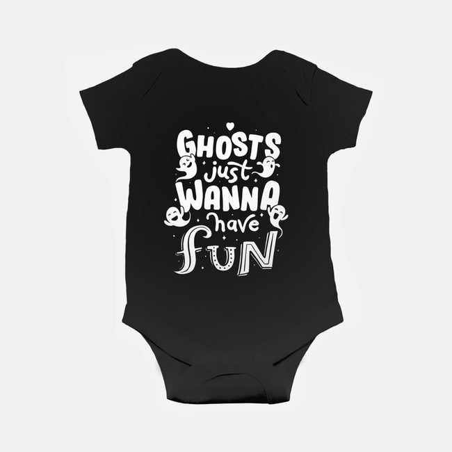 Ghosts Just Wanna Have Fun-baby basic onesie-tobefonseca