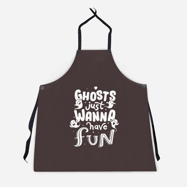 Ghosts Just Wanna Have Fun-unisex kitchen apron-tobefonseca