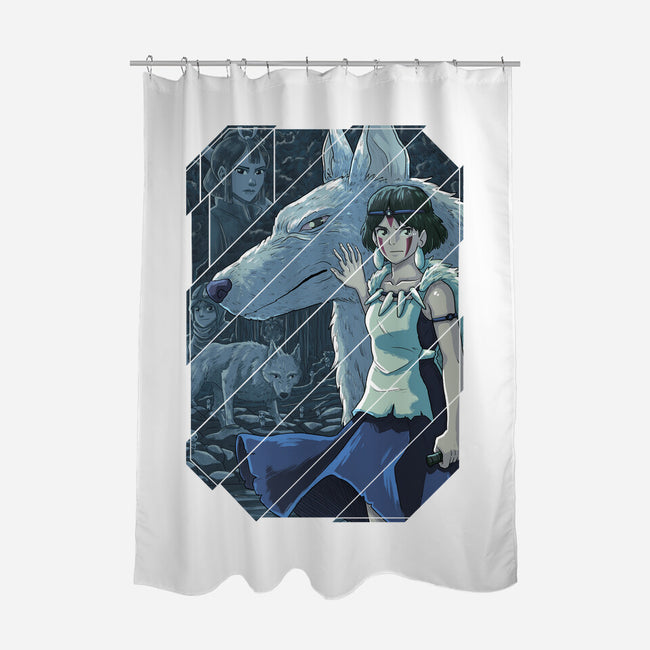 Mononoke Tiles-none polyester shower curtain-danielmorris1993