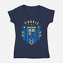 The Blue Phone Box-womens v-neck tee-Logozaste