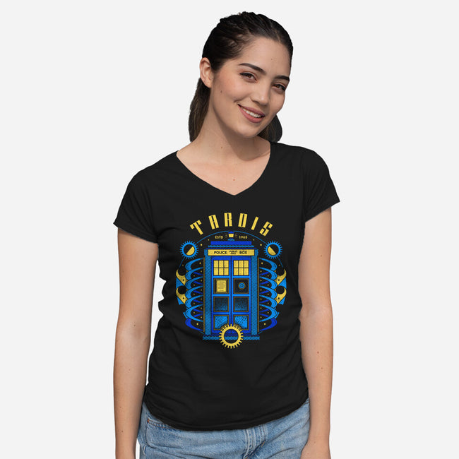 The Blue Phone Box-womens v-neck tee-Logozaste