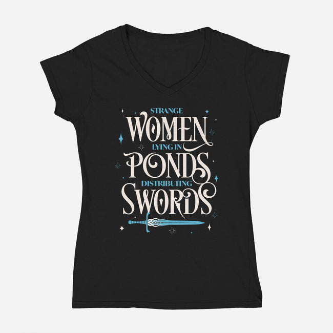 Strange Women-womens v-neck tee-zawitees