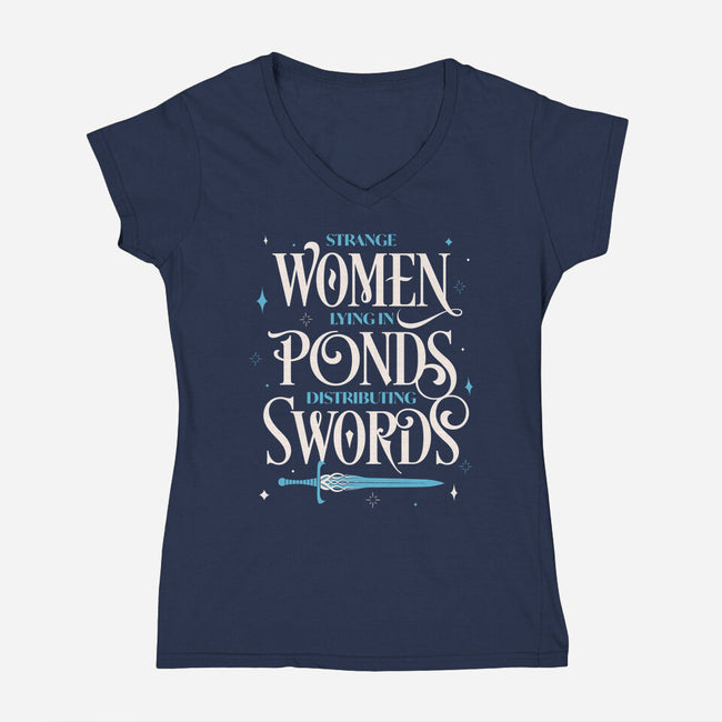 Strange Women-womens v-neck tee-zawitees