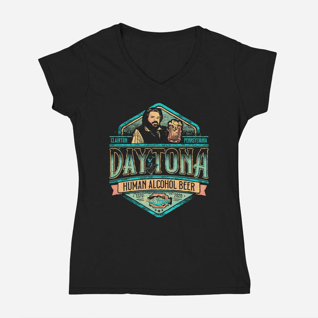 Human Alcohol Beer-womens v-neck tee-teesgeex