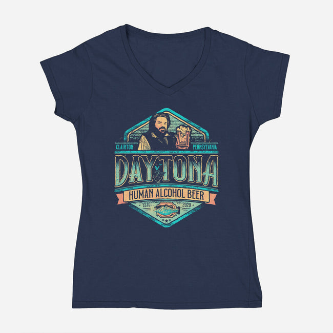 Human Alcohol Beer-womens v-neck tee-teesgeex