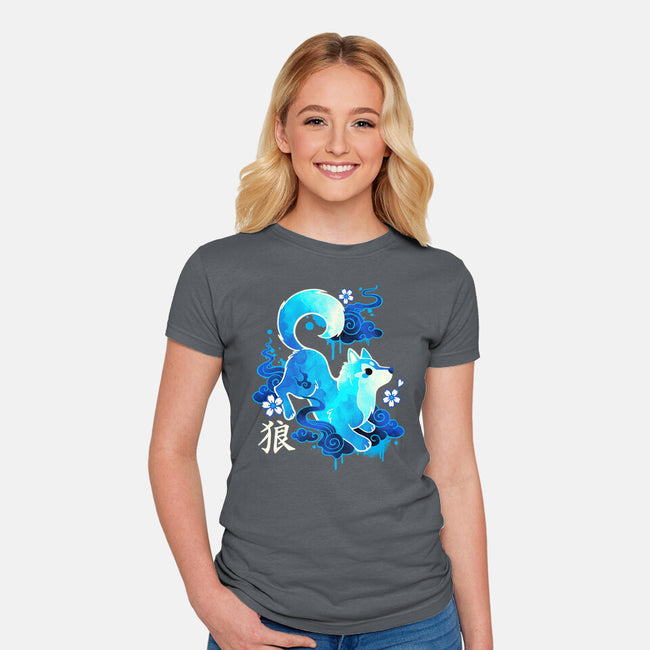 Wolf Spirit-womens fitted tee-NemiMakeit