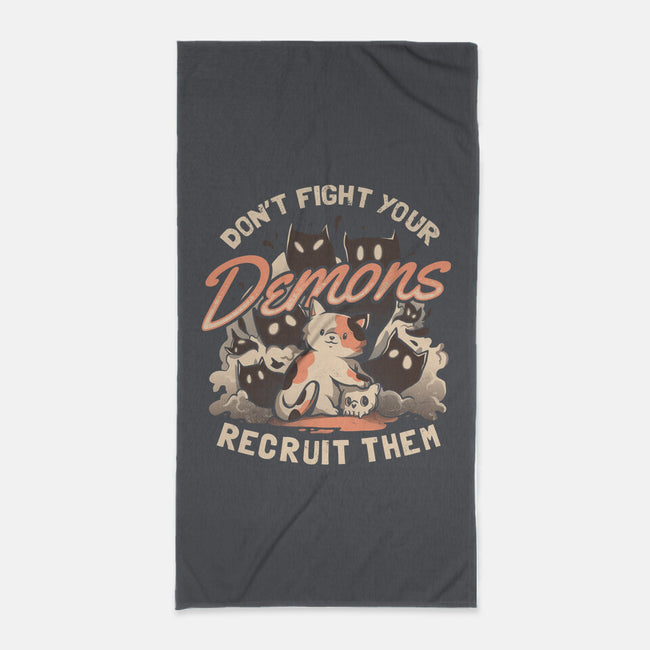Recruit Your Demons-none beach towel-eduely