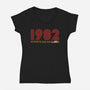 Flynn's Arcade 1982-womens v-neck tee-DrMonekers