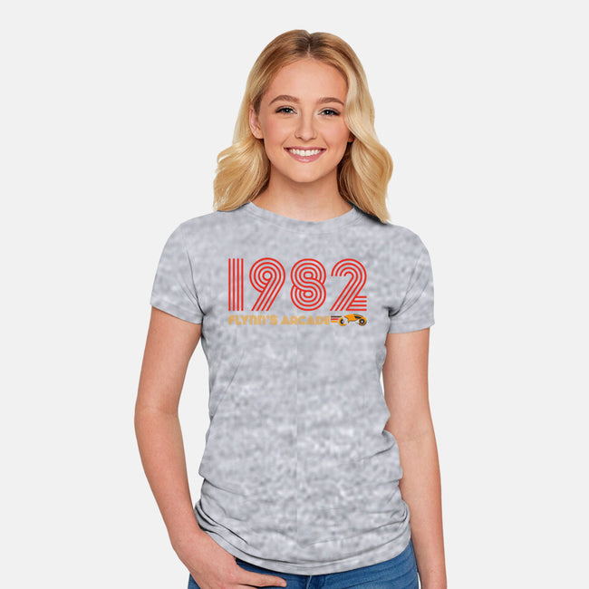 Flynn's Arcade 1982-womens fitted tee-DrMonekers
