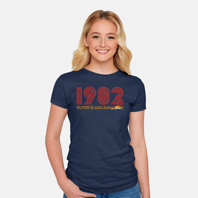 Flynn's Arcade 1982-womens fitted tee-DrMonekers